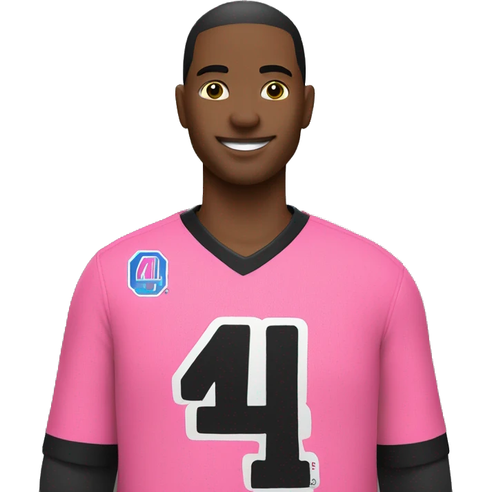 black jersey with number 4 in pink emoji