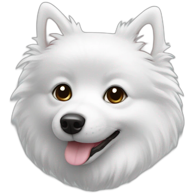 Black Little White spitz head emoji