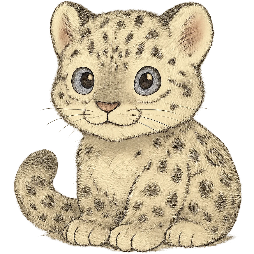 cute baby snow leopard emoji