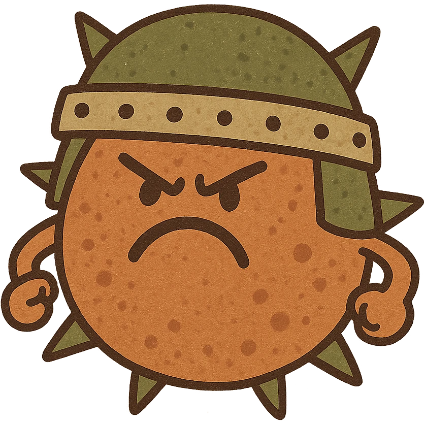 Angry armored cells. Just the cell, without a ground unter him emoji