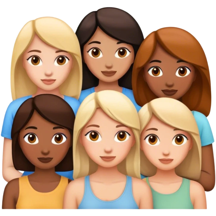 Five female friends emoji