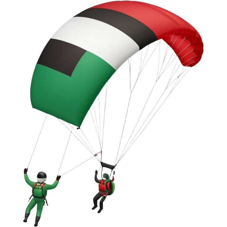 a palestinian flag with a paraglider, respect scrupulously the correct shapes and colours of the palestinian flag, try again emoji