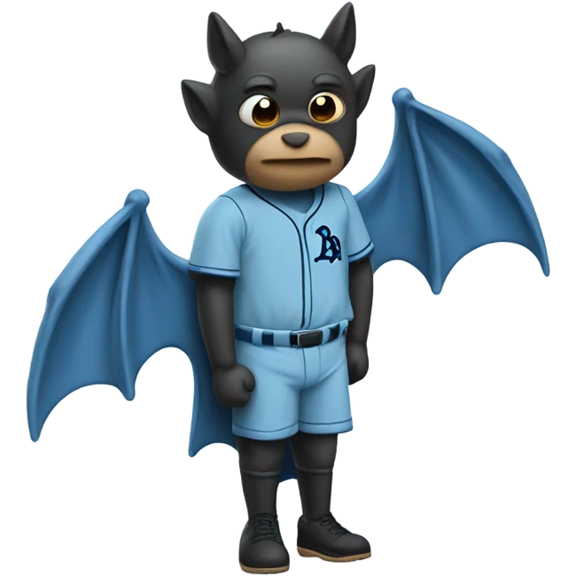 sad bat in light blue jersey emoji