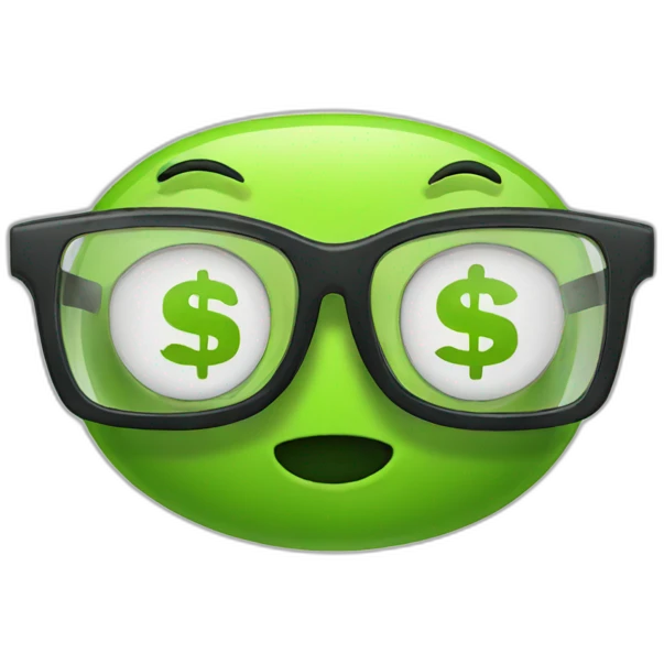 dollar in glasses emoji