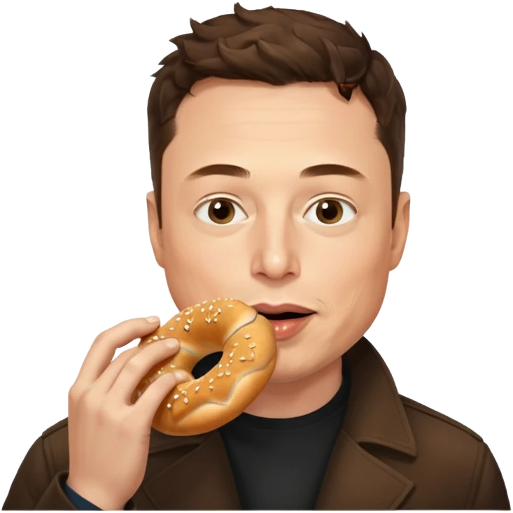 Elon Musk eats simit emoji