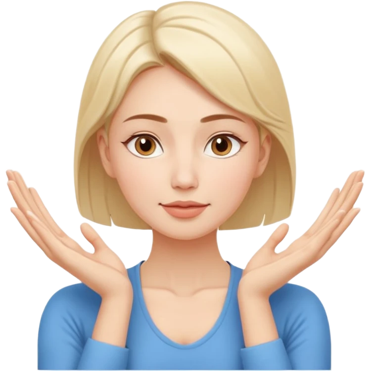 Minimal wellness-style emoji of a woman doing face yoga exercises, hands gently lifting and stretching facial muscles, calm and natural look, clear face yoga movement, simple and easy-to-understand icon, no beauty or medical elements

 emoji