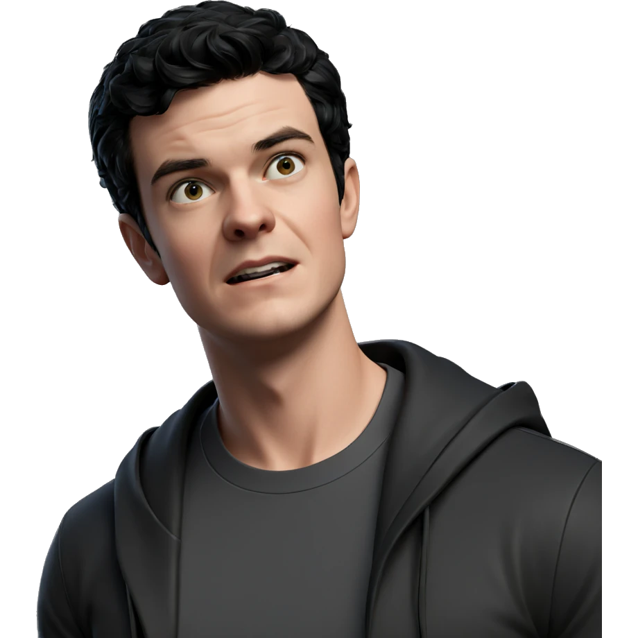 black haired boy portrait emoji
