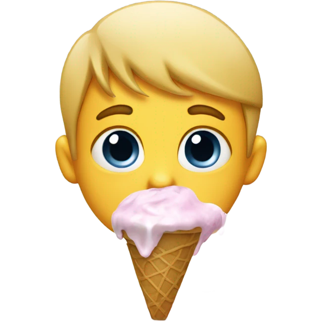 Kid crying with spilled ice cream emoji