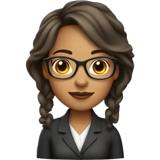 young women mom teacher with glasses mix of race emoji