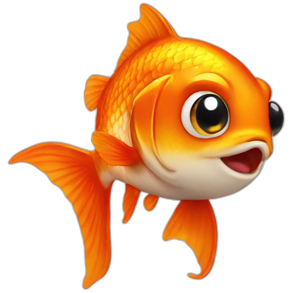 Gold fish with talt and cat ears emoji