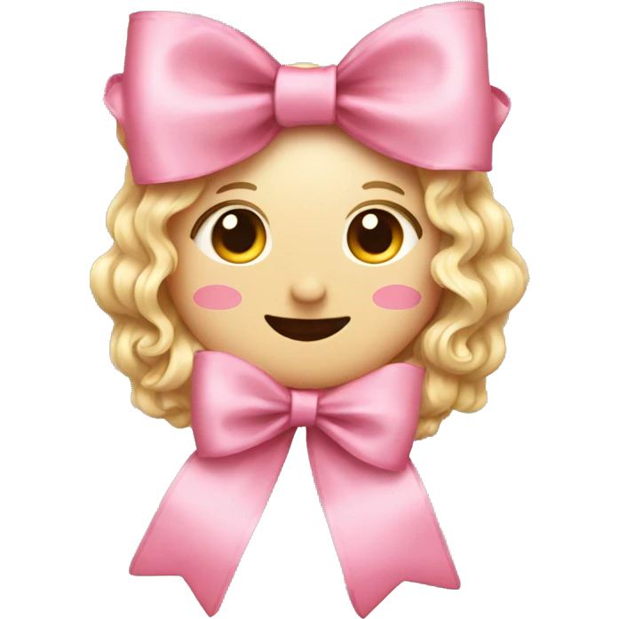 Pink bow with ruffles  emoji