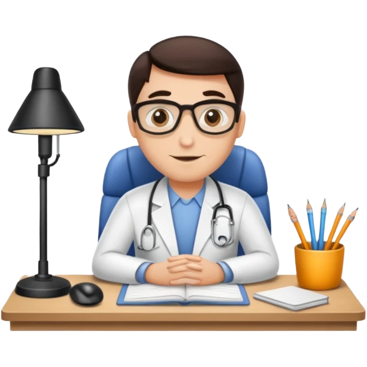 A bug who is a therapist sitting in his office  emoji