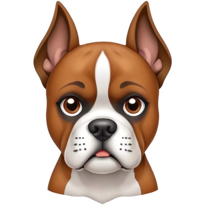 Boxer dog with ears up emoji