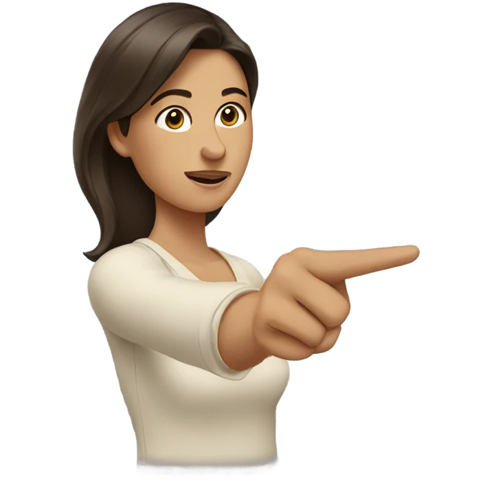 Pointing at self brunette emoji