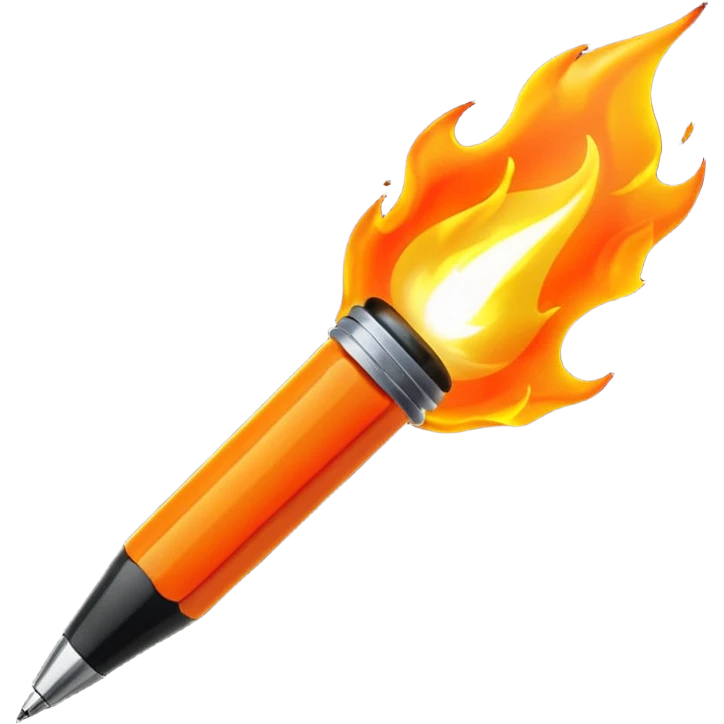 fire coming out of pen emoji