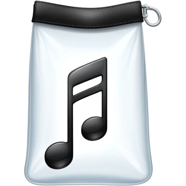 ziplock bag containing a single musical note emoji