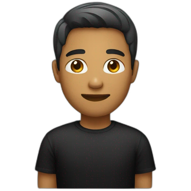 person wearning black t shirt emoji