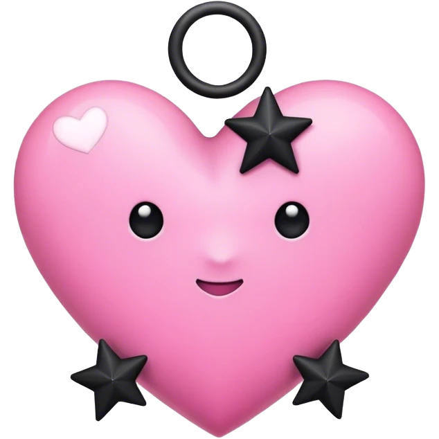 pink heart and black star emoji