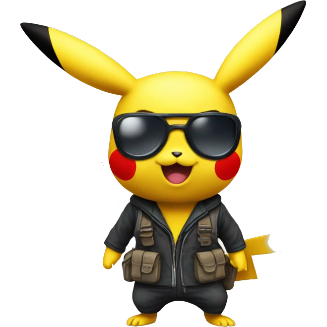 pikachu avec un paneau ecrit RAID emoji