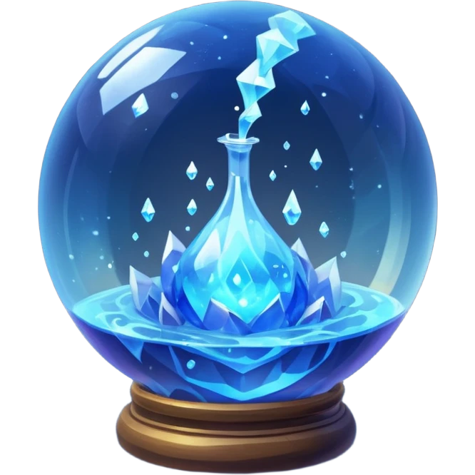 Blue Magic Fantasy Potion, Ball Circle Low Poly emoji