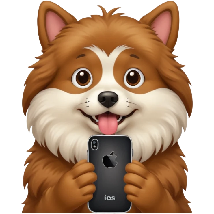 Cachorro ou amigo irritando o celular no computador emoji