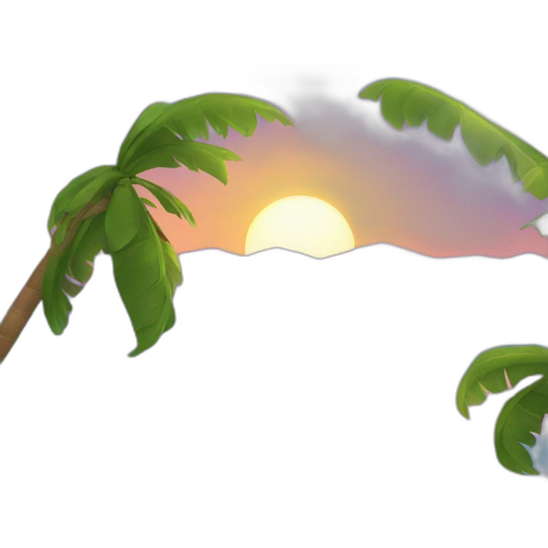 Beach with sunset emoji
