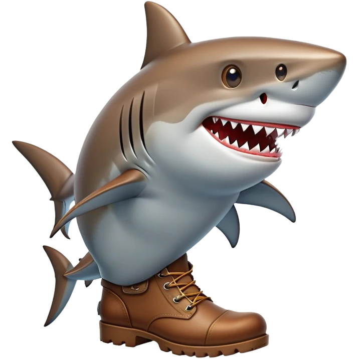 Shark wearing boots emoji