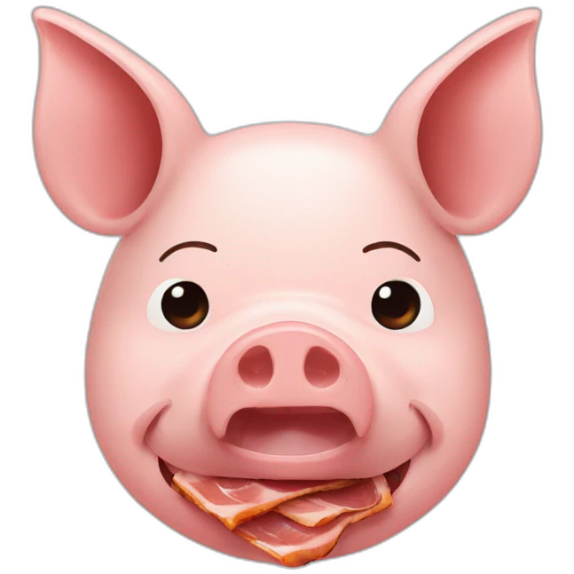 pig sliced and bacon inside emoji