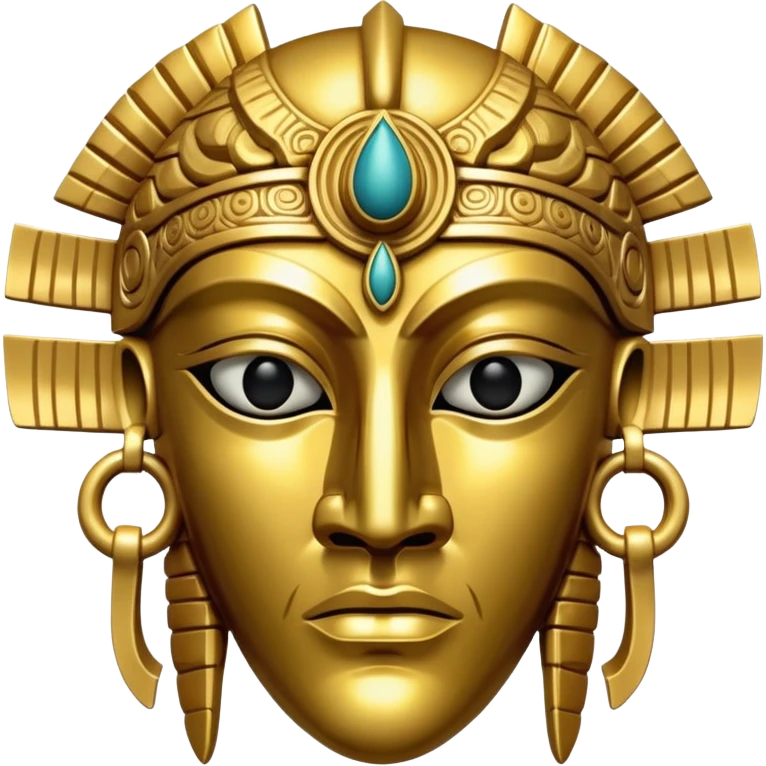 golden ceremonial Anunnaki mask, mask only, with empty eye sockets emoji