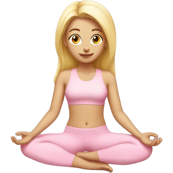 blonde yoga girl light pink clothes n emoji