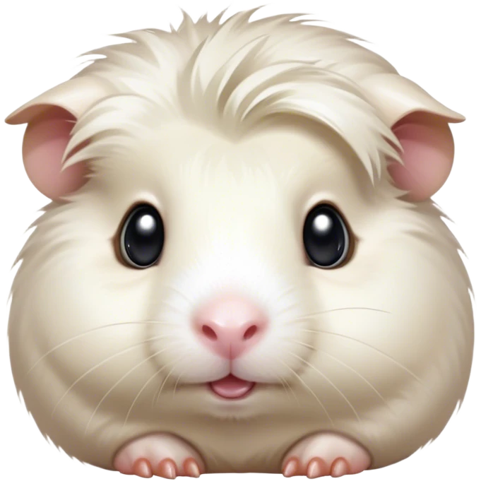 Cinematic Comical White Guinea Pig Portrait Emoji, Head tilted dramatically with an exaggeratedly amused expression, featuring a glossy, pristine white fur with an adorably scrunched face, wide, expressive dark eyes filled with playful disbelief, Simplified yet hilariously expressive features, highly detailed, glowing with a slightly sassy glow, high shine, dramatic yet playful, stylized with an air of cheeky mischief, bright and endearing, soft glowing outline, capturing the essence of a spirited and over-the-top guinea pig, so meme-worthy it feels like it could side-eye its way into internet fame instantly! emoji