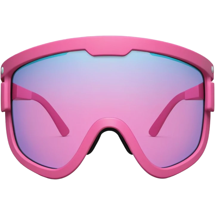 sporty pink shield visor sunglasses with thick textured frame, rugged surface pattern, massive build, one-piece lens emoji
