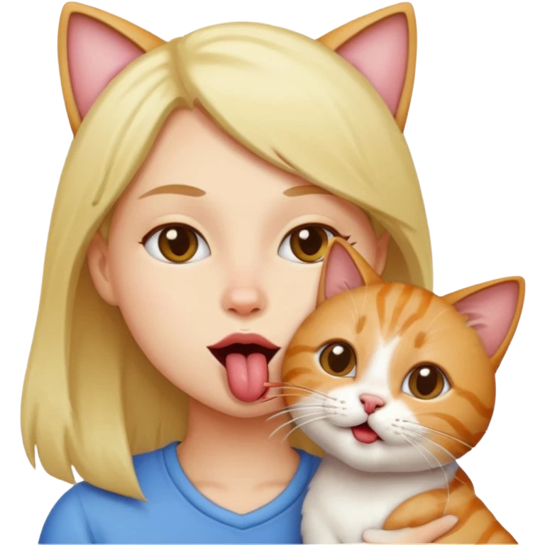 a person licking a cat emoji