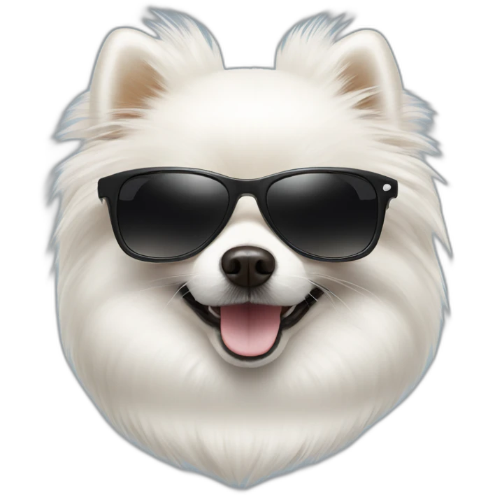White-Pomeranian-with-sunglasses emoji