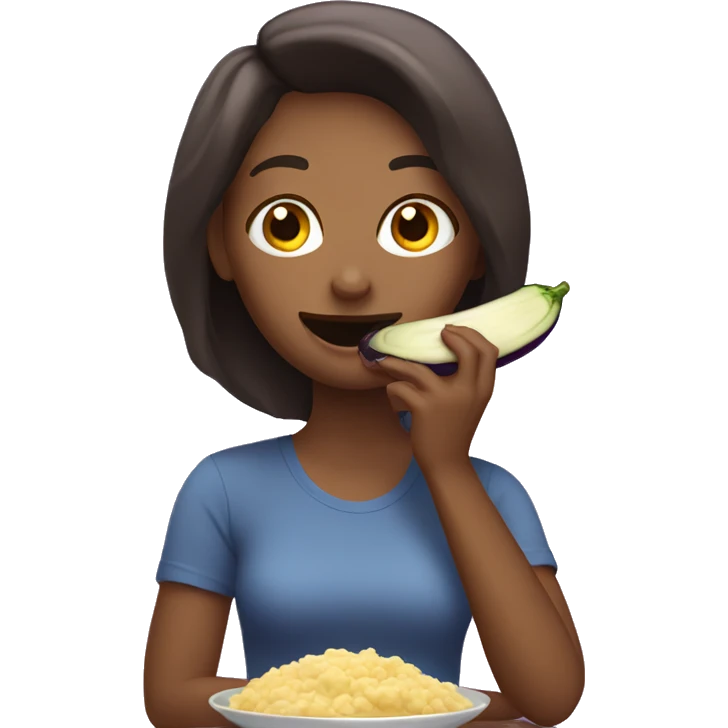 Girlfriend eating eggplant emoji