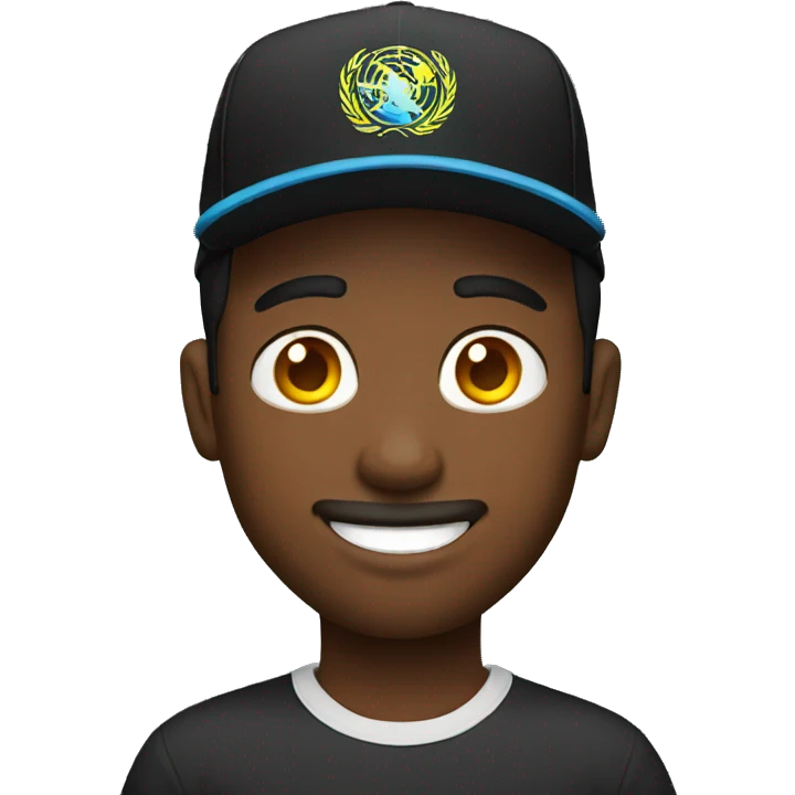 Un chico negro con gorra emoji