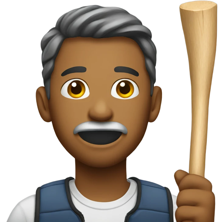 Guy with a stick in his mouth emoji