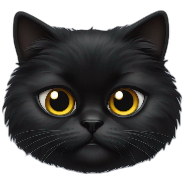 Black persian cat eye roll emoji