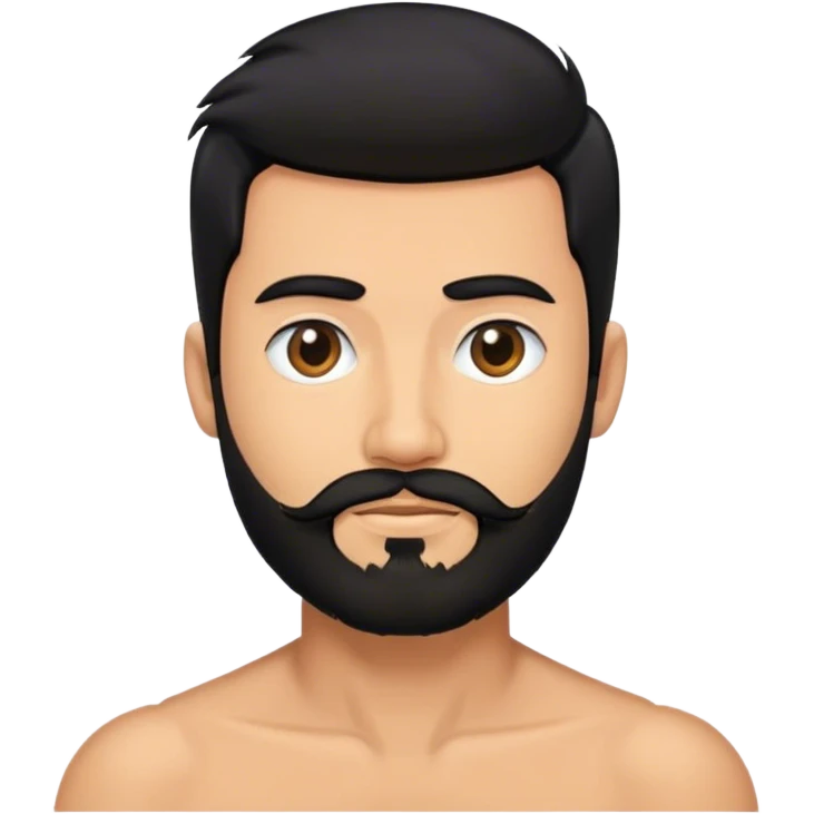 black hair tuft beard man emoji