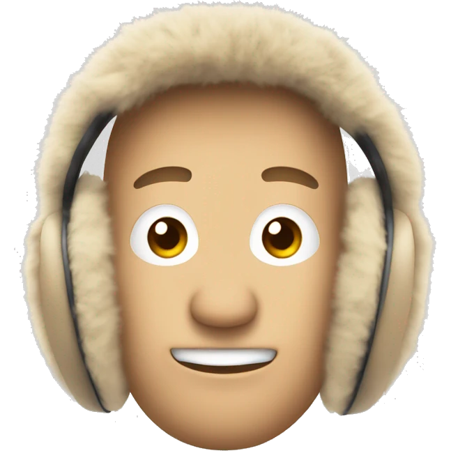beige fuzzy earmuffs emoji