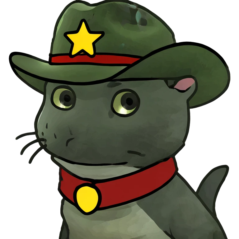 Grey kitten wearing a cowboy hat and boots emoji