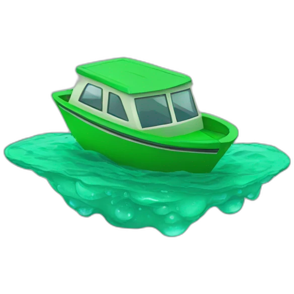 boatle with green water emoji