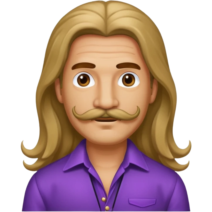 long haired man with mustache with night club outfits emoji