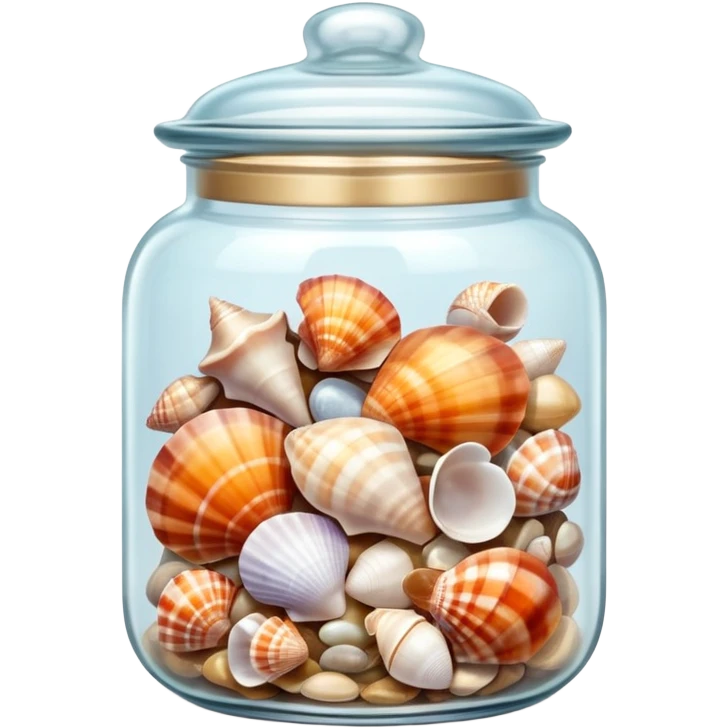 Glass jar full of seashells emoji