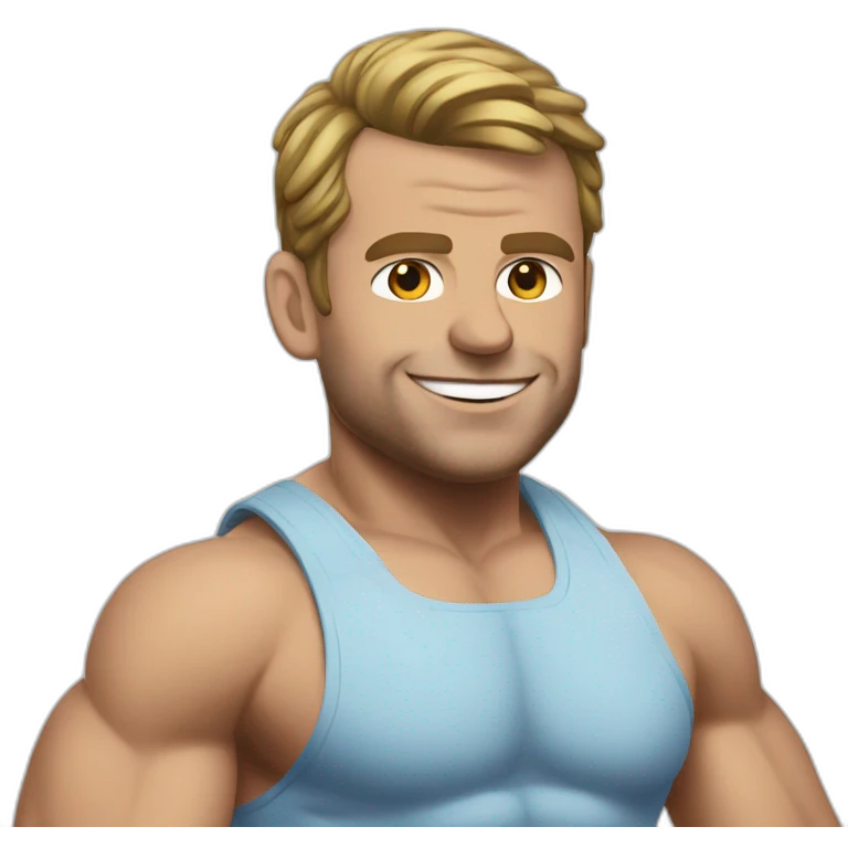 Macron bodybuilder emoji