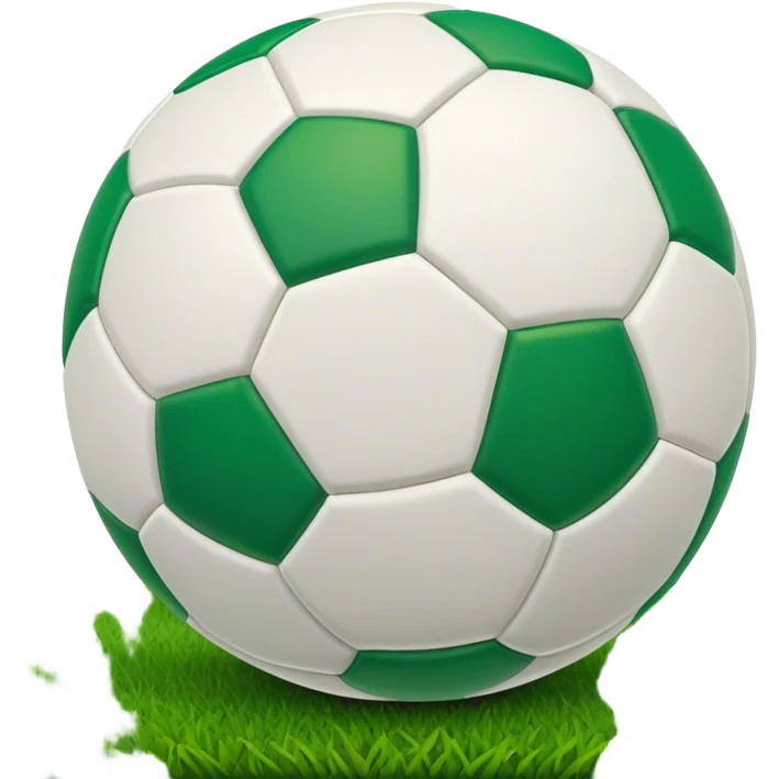 Cinematic Realistic image of a soccer ball with crisply detailed panel textures and precise stitching, set against a vibrant green pitch with dynamic natural lighting that highlights its athletic spirit emoji