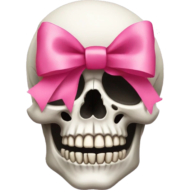 Skull with a pink bow emoji