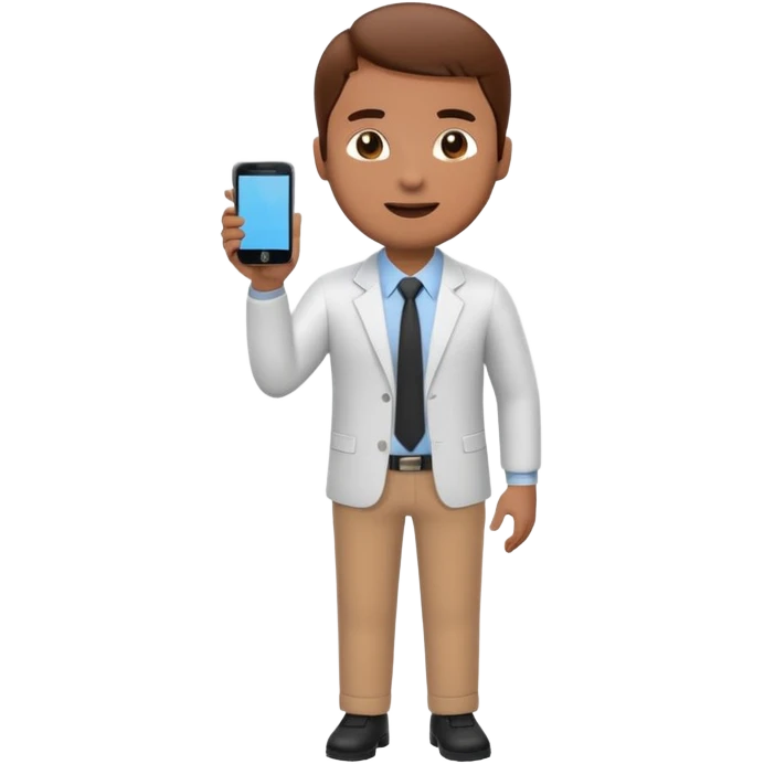 A 3D full body MNC Employee bitmoji talking on mobile with someone emoji