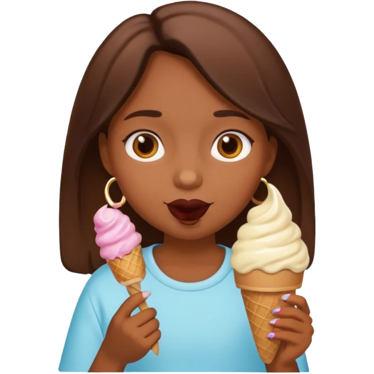 Girl eating ice cream emoji