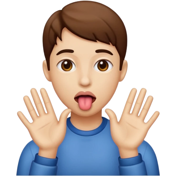 Tongue with hands to side  emoji